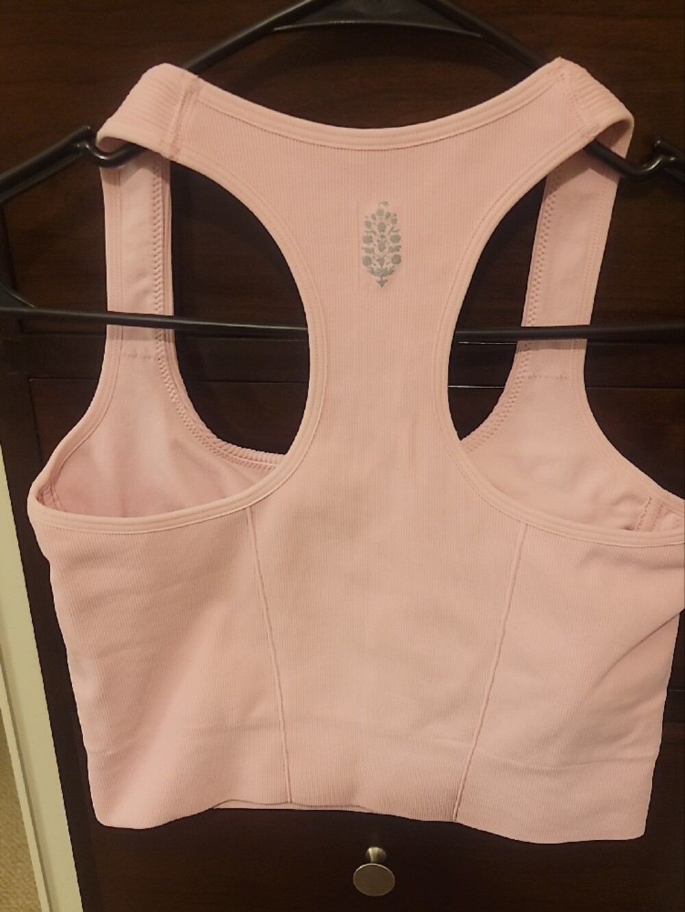 NWOT FP Movement by Free People Bright Pink Ribbed Racerback Sports Bra Size M/L - Picture 2 of 3